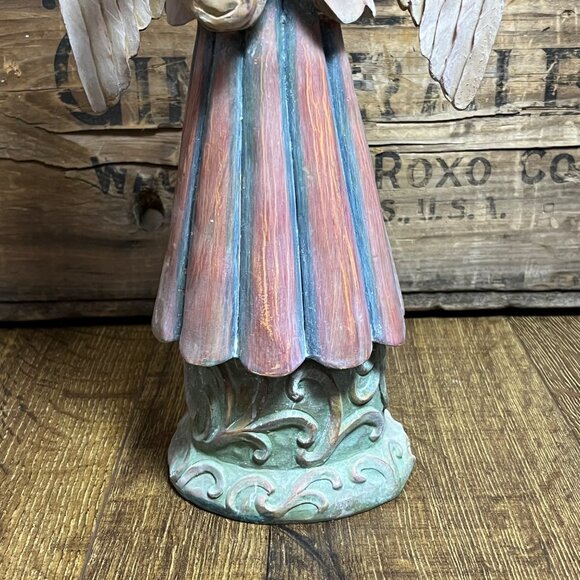 Old Time Pottery Decor 3 Angels w/ Instruments Figurines Polystone 12" - Picture 13 of 16